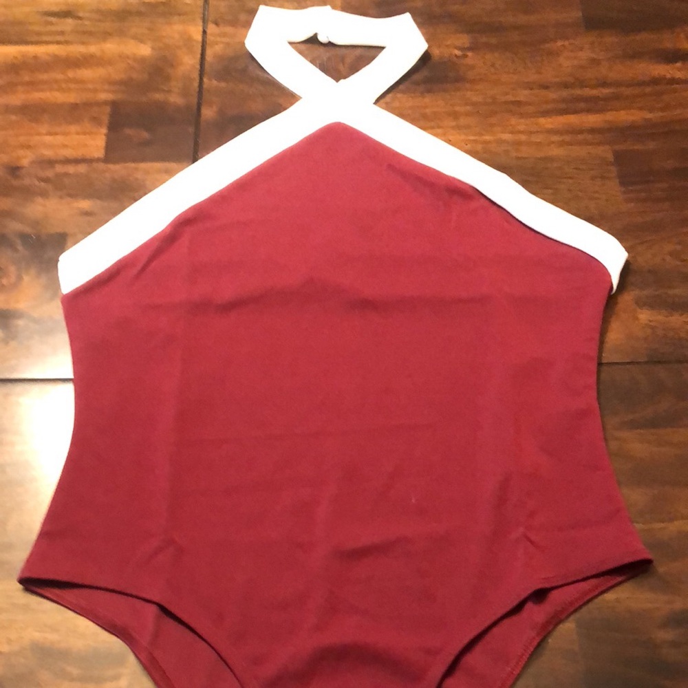 Wine and White Bodysuit